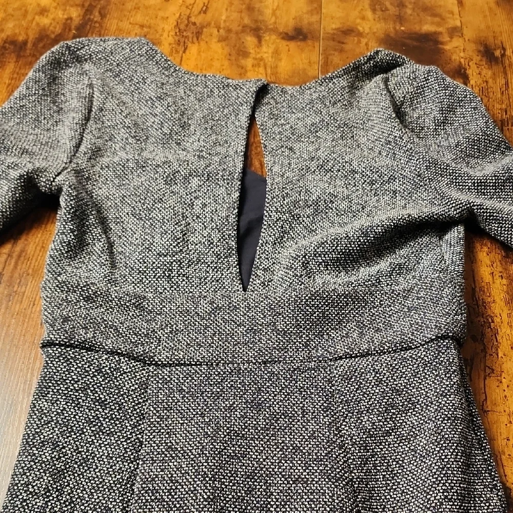 FREE PEOPLE | Black Tweed Fit‎ And Flare Heartstopped Long Sleeve Dress | S